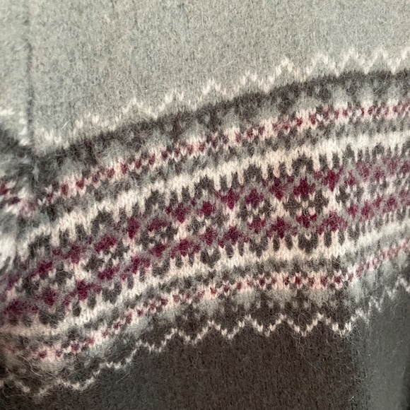 Paul Harris Design | Vintage 100% Lambs Wool Fair Isle Zip Cardigan Sweater M - Picture 4 of 16